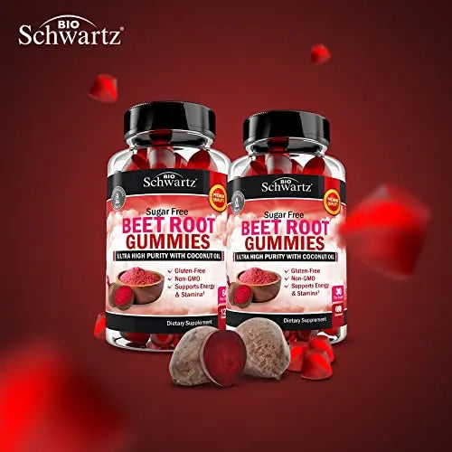 Sugar Free Beet Root Gummies - Nitric Oxide Beet Chews Infused with Coconut Oil BioSchwartz Au supplements