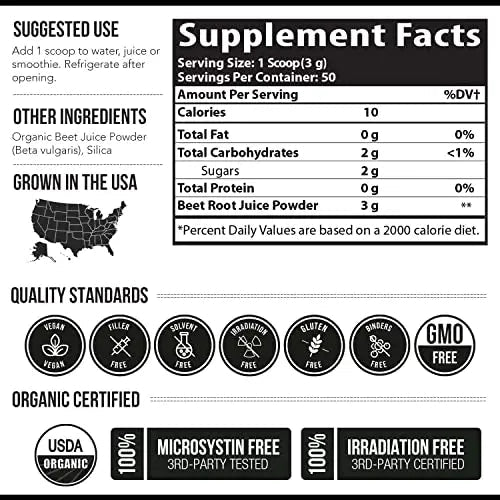 BioBeet Max Strength Beet Root Juice Powder – 20:1 Concentrate, Each Serving Derived Triquetra Health Au supplements