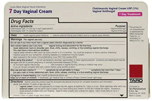 Taro Clotrimazole 7 Vaginal Cream 45 g ( Pack of 2) Clotrimazole Au supplements