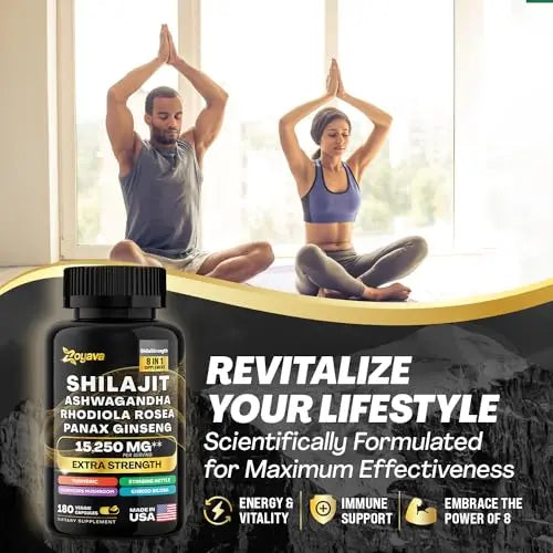 Zoyava Shilajit 9000MG Radiant Health Blend Ashwagandha 2000MG Rhodiola Rosea Zoyava Au supplements