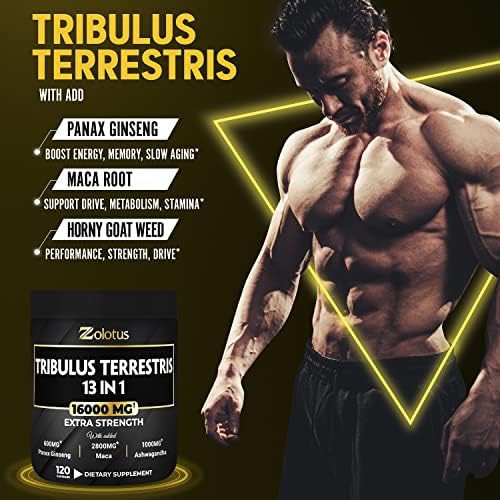 13in1 Tribulus Terrestris Capsules - 16000mg Per Serving with Maca, Horny Goat Weed Zolotus Au supplements
