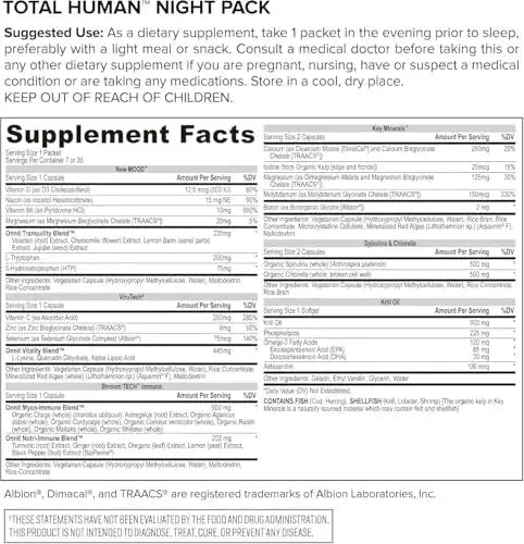 ONNIT Total Human Adult Multivitamin Dietary Supplement Comprehensive Capsule Packs with Day and Night Support ONNIT Au supplements