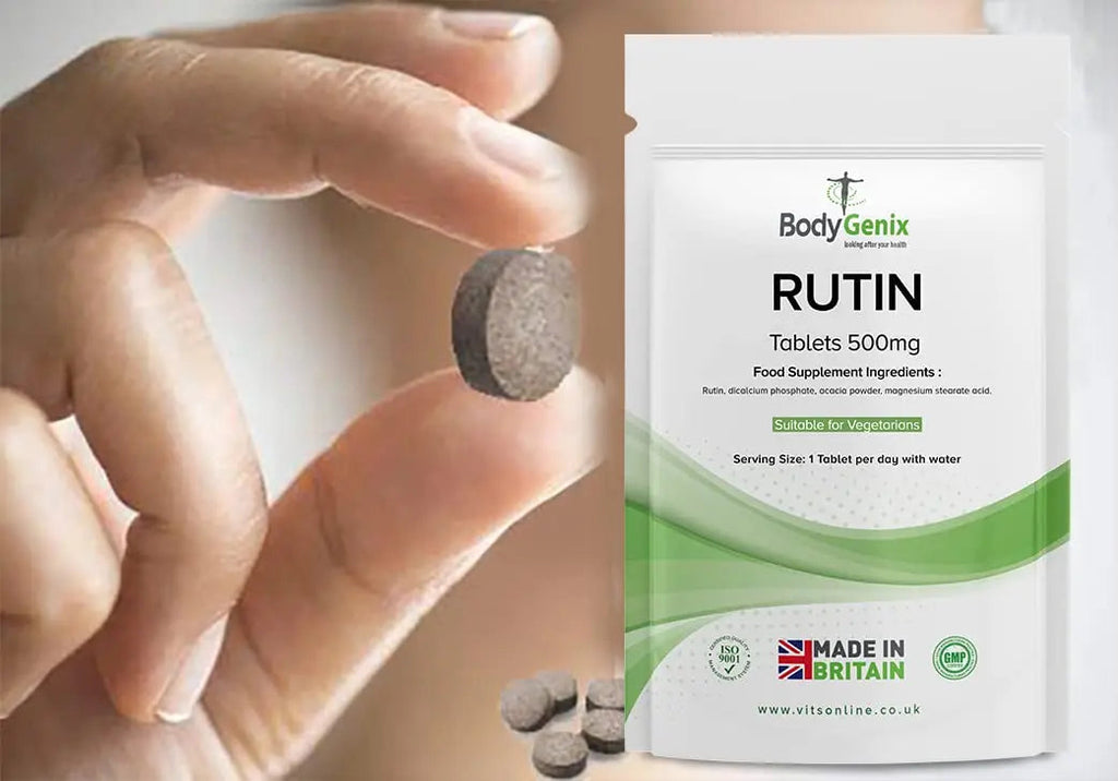 Bodygenix Rutin 500mg Tablets CAPILLARIES, VARICOSE Veins, Hemorrhoids Veg Friendly - UK Made (120) 4 Month Supply Bodygenix Au supplements