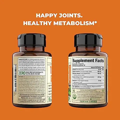 Green Tea Extract Capsules - Green Tea Supplement with Organic Turmeric Curcumin Vimerson Health Au supplements