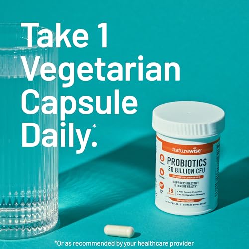 NatureWise Max Probiotics for Women & Men - 30 Billion CFU 18 Strains With Prebiotics - For Gut & Digestive Health - Delayed-Release Capsules, Gluten Free - 60 Capsules[2-Month Supply] NatureWise Au supplements
