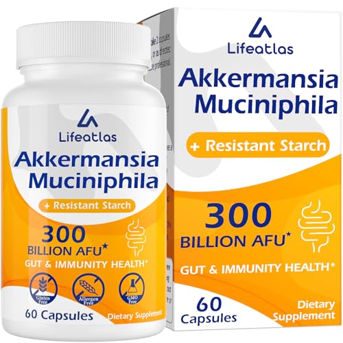 300 Billion AFU Akkermansia Muciniphila - Live Akkermansia Probiotics for Women & Men Lifeatlas Au supplements