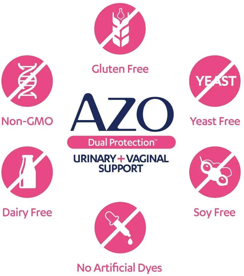 AZO Boric Acid Vaginal Suppositories, 30 Count + AZO Dual Protection, 30 Count, Urinary + Vaginal Support* AZO Au supplements