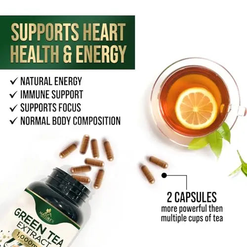 Nature's Green Tea Extract Pills 98% Standardized EGCG 1000mg - 3X Strength for Natural Nature's Nutrition Au supplements