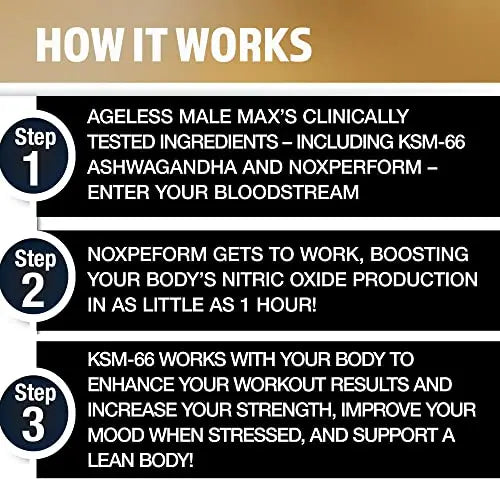 Ageless Male Max Chewable Nitric Oxide Booster Supplement for Men – High Potency New Vitality Au supplements