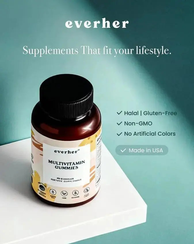 Everher Multivitamin Gummies | Essential Vitamins, Minerals & Herbs | Immune Support, Energy & Focus | with DHA Algae Oil & Probiotics | Everher Au supplements