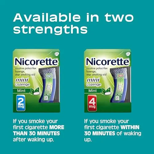 Nicorette 4 mg Mini Nicotine Lozenges to Quit Smoking - Mint Flavored Stop Nicorette Au supplements