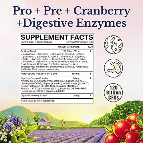 VITALITOWN Women's Probiotics 120 Billion CFUs 1 Daily, 30 Strains, with Prebiotics VITALITOWN Au supplements