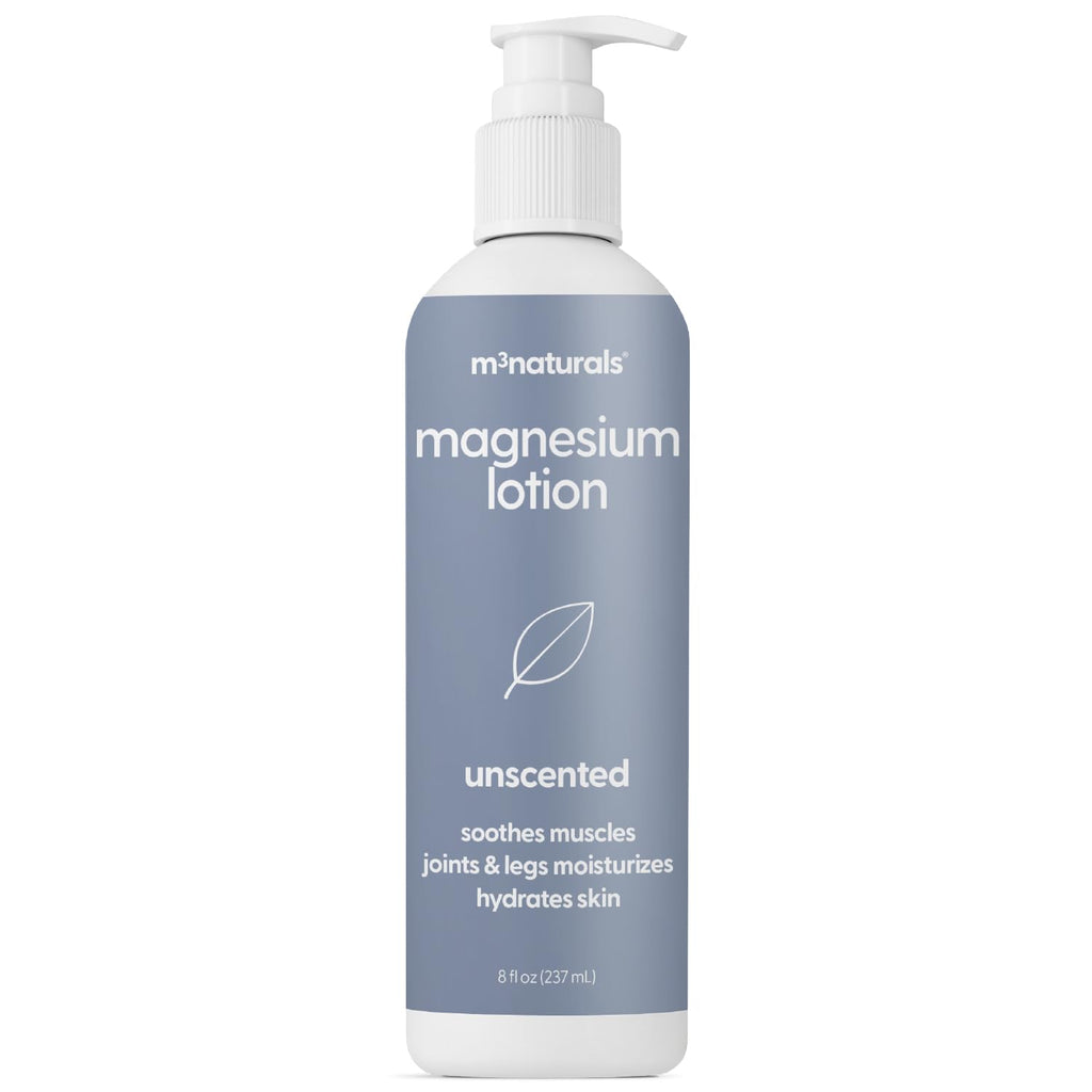 Unscented Magnesium Lotion for Sleep & Leg Cramps, Suitable for Sensitive Skin, Helps with Muscle Relaxation, Soothes Tired Legs & Foot Aches and Supports Restful Nights, 8 fl oz by M3 M3 Naturals Au supplements