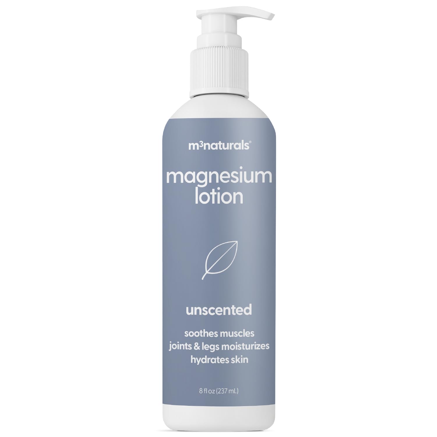 Unscented Magnesium Lotion for Sleep & Leg Cramps, Suitable for Sensitive Skin, Helps with Muscle Relaxation, Soothes Tired Legs & Foot Aches and Supports Restful Nights, 8 fl oz by M3 M3 Naturals Au supplements