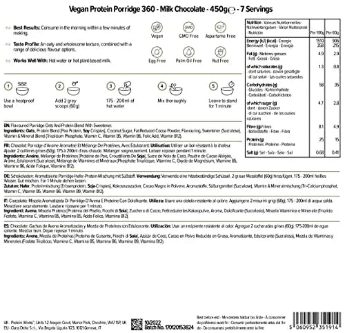 Protein Works - Vegan Protein Porridge 360 | High Protein Breakfast | Plant-Based | Chocolate | 450g THE PROTEIN WORKS Au supplements