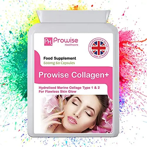 Marine Collagen Type 1 and Type 2 1200mg - 60 Capsules | UK Manufactured PH PROWISE Healthcare Au supplements