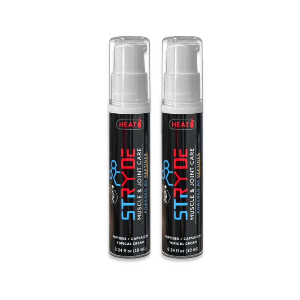 PEP+ STRYDE HEAT - Peptide-Powered Muscle & Joint Care Cream for Pre-Workout Activation - Warming Capsaicin Formula, Fast-Absorbing, Non-Greasy, Travel-Ready 0.34 fl oz (2-Pack, 30-40 Uses per Bottle) PEP+ STRYDE Au supplements
