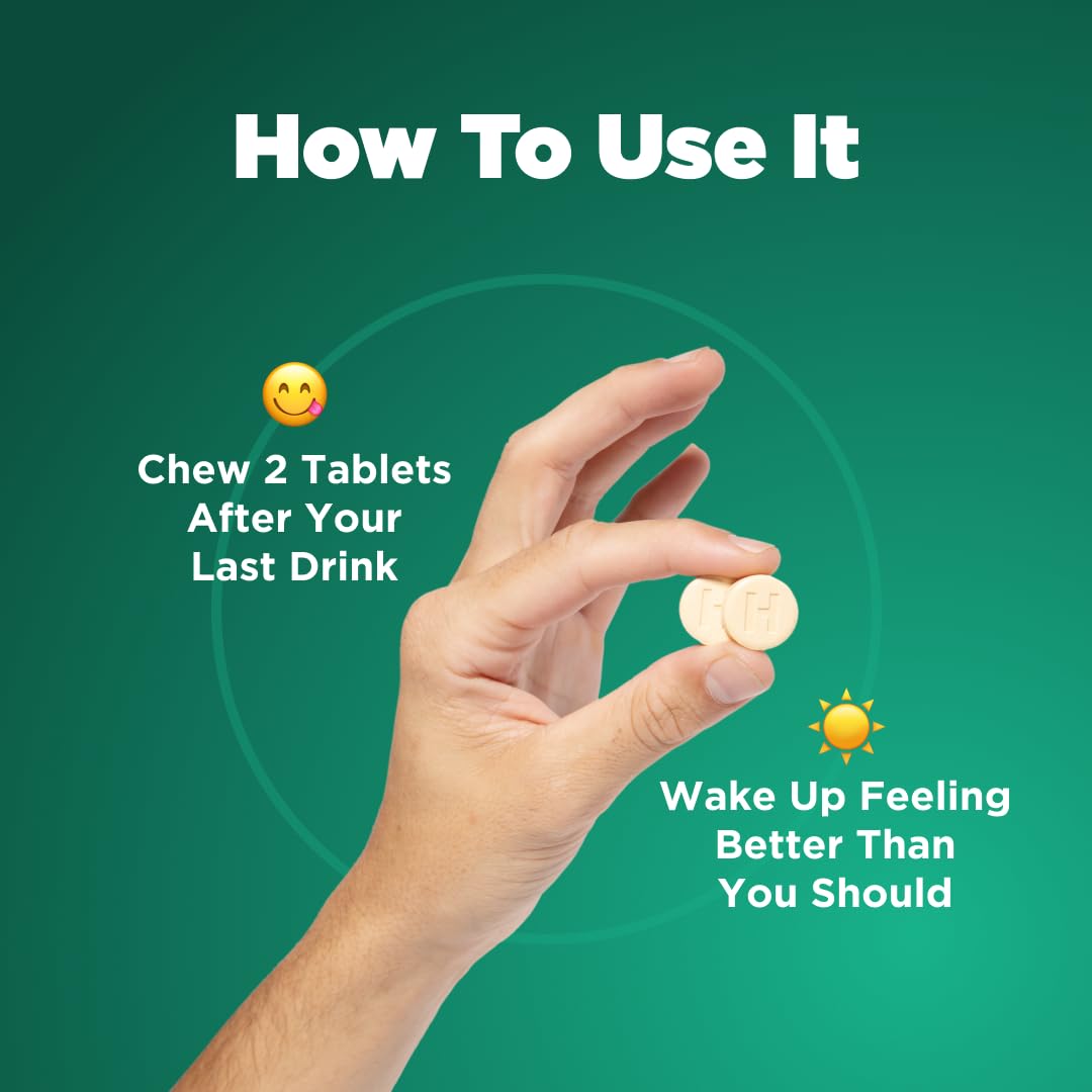 H-PROOF The Anytime You Drink Vitamin, Liver Health & Immunity Support with Electrolytes, Milk Thistle, and Vitamins B & C - 40 Chewable Tablets
