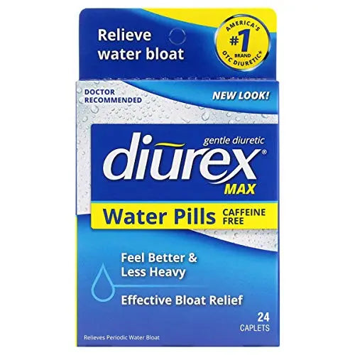 Diurex Max Water Pills - Maximum Strength Caffeine Free Diuretic - Relieve Water Bloat - 24 Count Diurex Au supplements