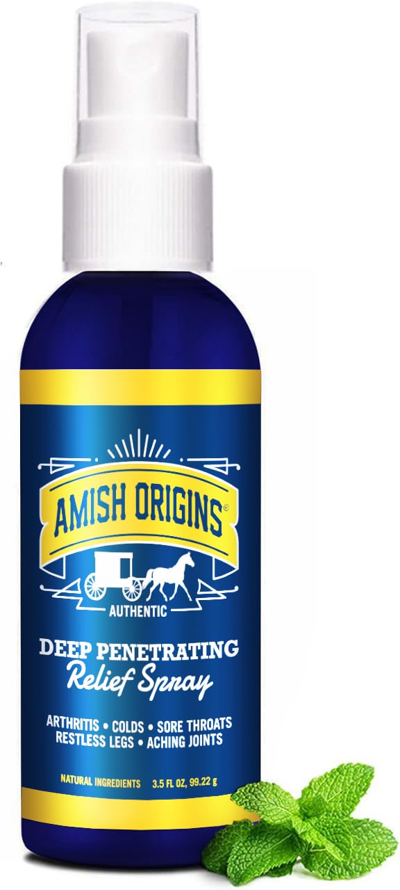 Amish Origins Deep Penetrating Pain Relief Liquid Spray - Fast-Acting, Natural Relief for Muscle Aches, Joint Pain, and Stiffness - 3.5 oz Spray Bottle Amish Origins Au supplements