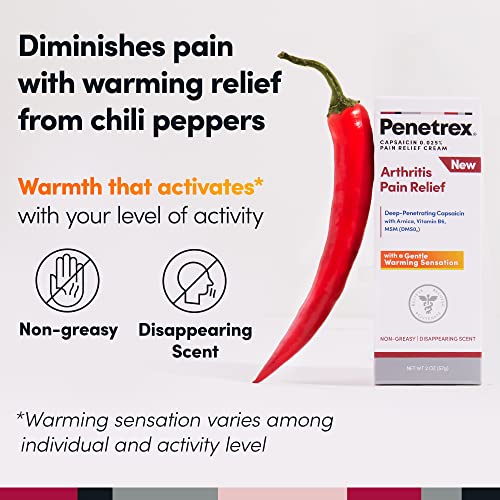Penetrex Arthritis Warming Pain Relief Cream - Deep Penetrating Capsaicin with Arnica, Vitamin B6 & MSM(DMSO2) - Apply to Hands, Wrists, Feet, Knees, Elbows and Other Affected Areas, 2 oz Penetrex Au supplements