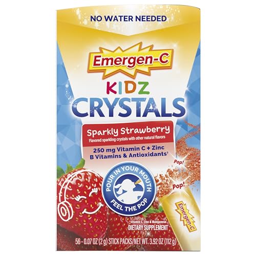 Emergen-C Kidz Crystals, On-the-Go Emergen-C Immune Support Supplement with Vitamin C, B Vitamins, Zinc and Manganese