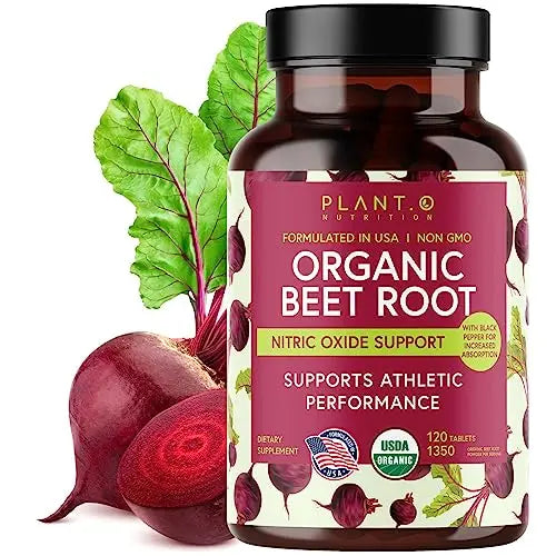 USDA Plant.O Premium Organic Beet Root Tablets [1350mg Beets Powder] with Black Pepper PLANT.O NUTRITION Au supplements