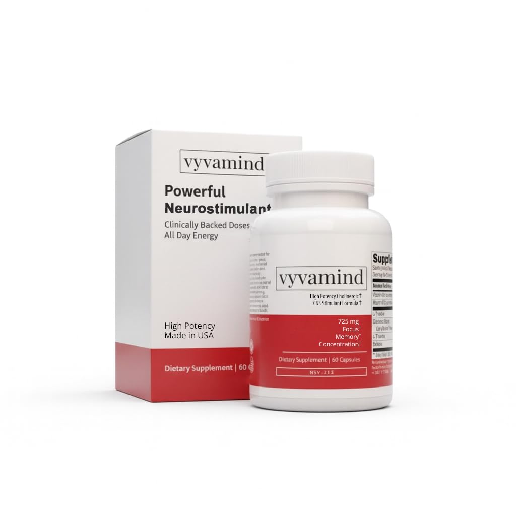 vyvamind Neurostimulant + Focus Aid Nootropic for Enhanced Concentration & Mental Clarity, Brain Support with Caffeine L-Theanine, Fast-Acting Cognitive Boost, 60 Capsules vyvamind Neurostimulant + Focus Aid Au supplements