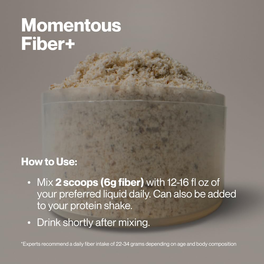 Momentous Fiber+ - Daily Multi-Source Fiber Blend to Support Nutrient Absorption, Natural Energy Production, & Recovery - NSF Certified for Sport - Non-GMO & Gluten-Free
