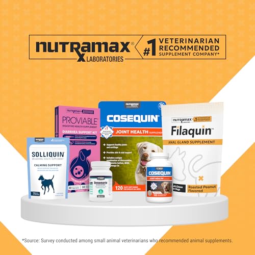 Nutramax Filaquin Anal Gland Supplement for Dogs, from The Same Company as Cosequin & Proviable, with Pre & Postbiotics and Psyllium Husk Fiber to Support Anal Gland Health, 90 Count Soft Chews Nutramax Laboratories Au supplements
