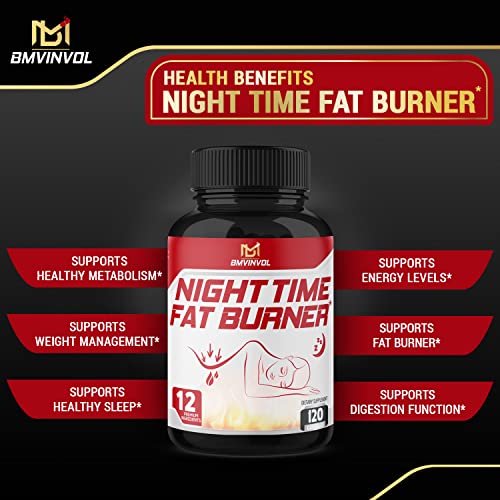 BMVINVOL Night Time Fat Burner 120Capsules, 12-in-1 Powerful Blend of Green Tea BMVINVOL Au supplements