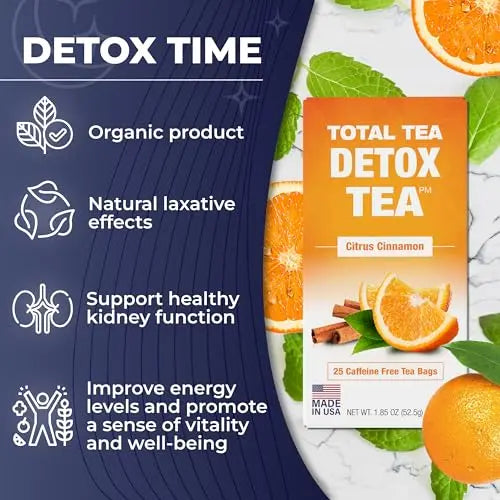 Total Tea Detox Tea & Energy Tea Set - 25 Day Detox Tea - Herbal SIim Tea Total Tea Au supplements