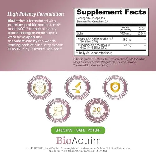 Bioactrin Vaginal Probiotics for Women - Formulated Bacterial Vaginosis Treatment, Yeast Infection SIGNIFY NATURE Au supplements