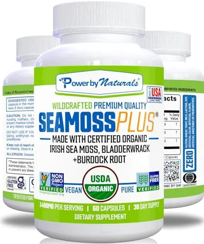 Power By Naturals Sea Moss Plus - USDA Certified Organic Wildcrafted Irish Power By Naturals Au supplements