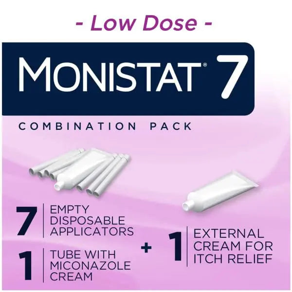 Monistat 7-Day Yeast Infection Treatment | Cream + External Itch Relief Cream | Pack of 2 Monistat Au supplements
