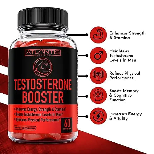 Testosterone Booster For Men Gummies - Enhances Strength & Stamina - Optimizes Physical Atlantis Nutrition Au supplements