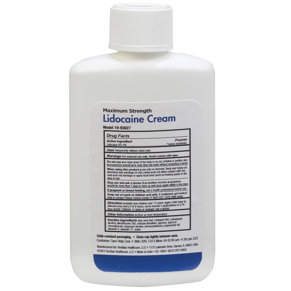 Thera|Care Maximum Strength OTC Lidocaine Cream | Numbs Away Pain | Long-Lasting Relief | Non-Greasy | 2.7 Oz Thera Care Au supplements