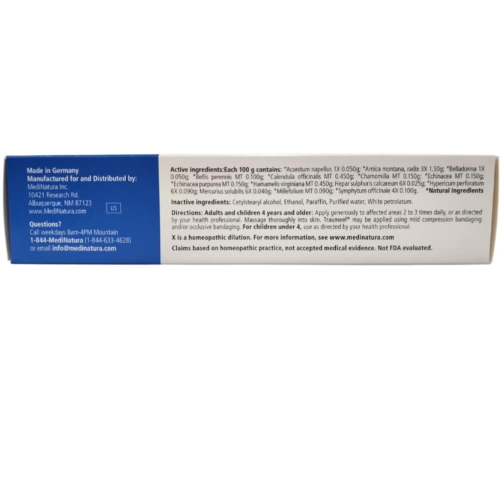 MediNatura Traumeel Ointment Topical Pain Relief for Muscle Joint Back Arthritis Injury or Exercise Related Pain & Soreness Arnica + 13 Active Ingredients - Made in Germany - 3.53 oz MediNatura Au supplements