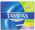Tampax Cardboard Applicator, Multipax Tampons 40 Count Tampax Au supplements