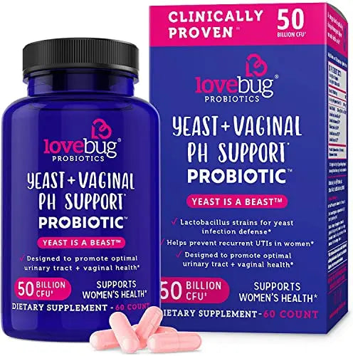 Lovebug Yeast + Vaginal pH Support | Clinically Studied Ingredients for Yeast & UTIs lovebug PROBIOTICS Au supplements