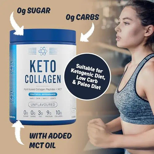 Applied Nutrition Keto Protein Powder, Hydrolysed Collagen Peptides + MCT Healthy Fats & Skin, Ketogenic & Paleo Diet Applied Nutrition Au supplements