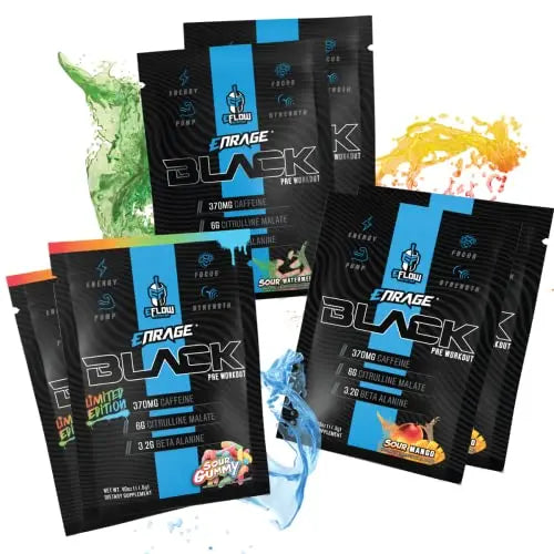 eFlow Nutrition ENRAGE Black Preworkout Sample Packs - Travel Packs - High Stim Energy eFlow Nutrition Au supplements