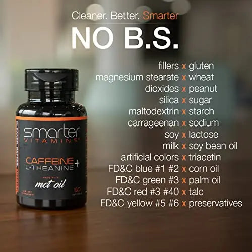200mg Caffeine Pills - MCT Oil from 100% Coconuts + 100mg L-Theanine, Advanced Energy SmarterVitamins Au supplements