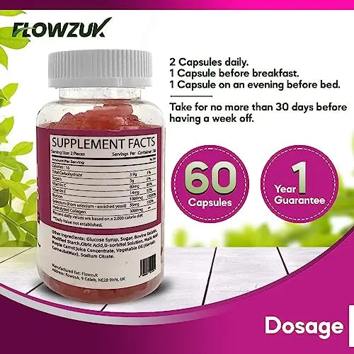 Collagen Gummies High Strength with Biotin Vitamin C & E | Flowzuk | Anti Aging, Hair Growth FLOWZUK Au supplements