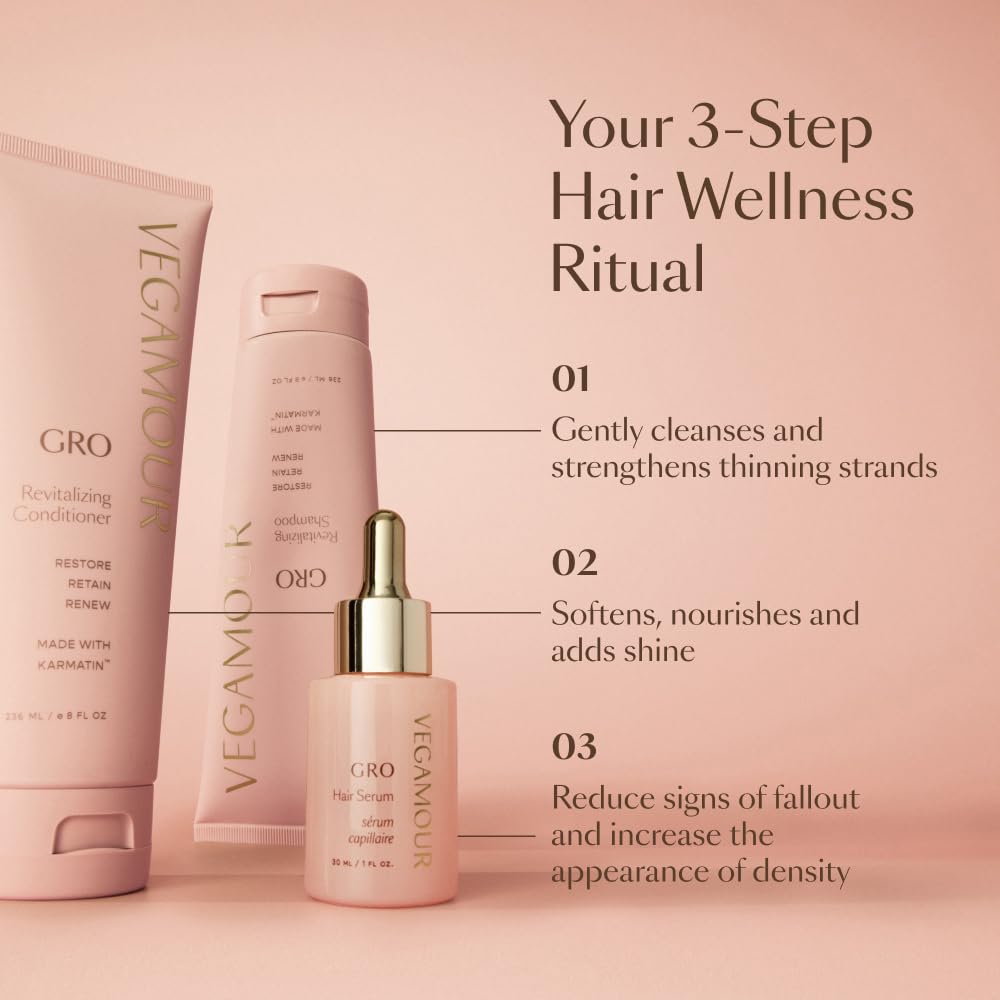 VEGAMOUR GRO Revitalizing Conditioner | Smooths, Strengthens and Adds Shine to Thinning Hair | Clean, Vegan, Cruelty-Free, Clinically Proven and Color Safe (8 Fl Oz) VEGAMOUR Au supplements