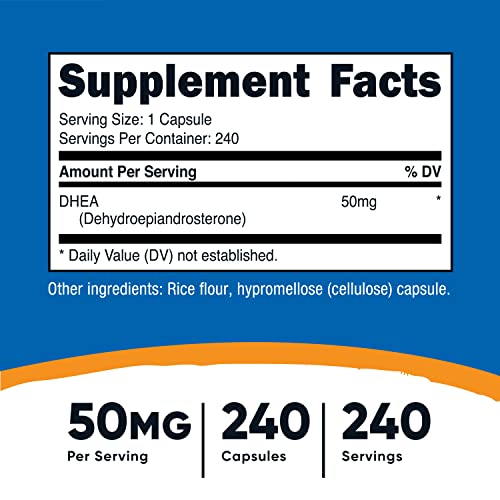 Nutricost DHEA 50mg, 240 Capsules - Gluten Free, Soy Free, Non-GMO, Supplement Nutricost Au supplements