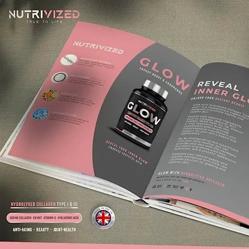 Nutrivized Glow Hydrolysed Type 1&3 Collagen with Premium Pure C8 MCT Oil - Vitamin C & Hyaluronic Acid Nutrivized Au supplements