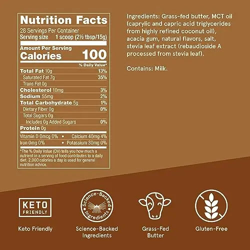 Bulletproof Hazelnut Creamer, 14.8 Ounces, Keto Coffee Creamer with MCT Oil and Grass Bulletproof Au supplements