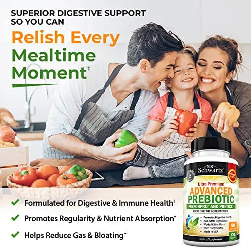 Prebiotics for Advanced Gut Health - Immune System Support & Dietary Fiber BioSchwartz Au supplements