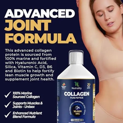 Nutrality Marine Collagen Sugar Free Liquid | Peptides, Hyaluronic Acid, Silica, Biotin, 10000mg Type 1 Nutrality Au supplements
